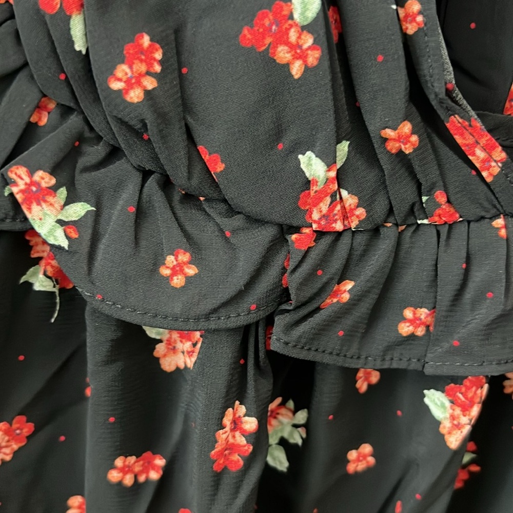 Floral Black High-Low Dress - Picture 8 of 14
